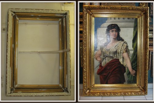 9. Renowacja całkowita. Odtworzenie w całości ornamentu ciągłego, uzupełnienie ubytków, złocenie, patynowanie